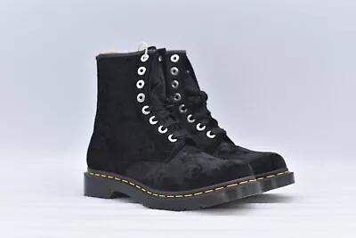 Women's Dr. Martens Vegan 1460 Black Crushed Velvet Boot In Size 6 • $99.99
