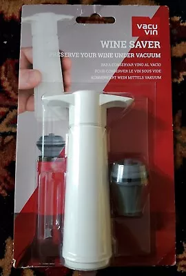 NEW NIP - The Original VacuVin Wine Saver Pump In White W One Black Stopper • $9.95