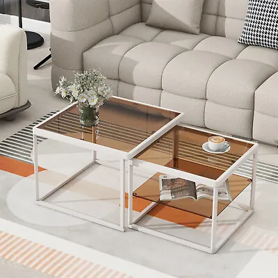 Modern Nesting Coffee Table Cocktail Center Table Side Table For Living Room US • $136.99