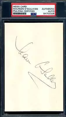 Maureen O'Sullivan PSA DNA Coa Signed 3x5 Index Card Autograph • $75