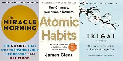 Combo Set Of 3 Books (The Miracle Morning +Atomic Habits + Ikigai) 	 Paperback • £15.15