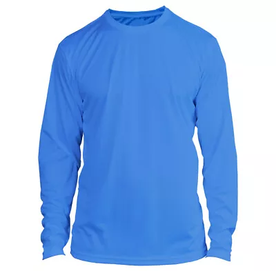 Microfiber Long Sleeve Fishing Shirt UPF 50 Columbia BLUE • $15.99