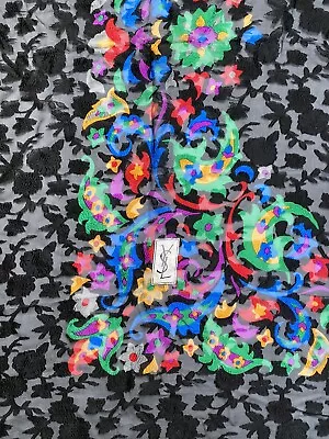 Vintage YSL Large Square Floral Silk Scarf • £30