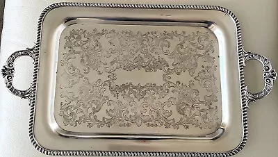 Silver Plate Tray E.P.S. Long Serving Platter With Handles 20  X 8 1/2  S.F. Co • $28.50