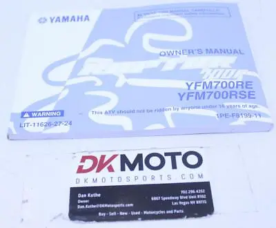 Oem Yamaha Owners Manual Raptor 700r Yfm700re Yfm700rse R4.bx2 • $49.95