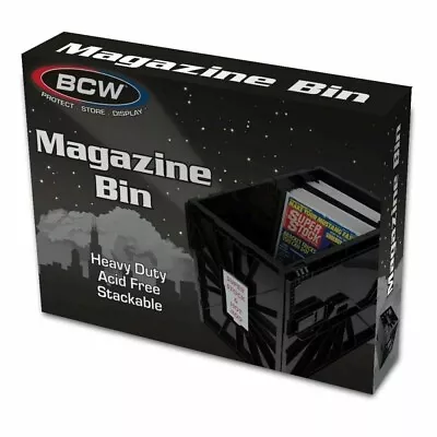 BCW Plastic Black Heavy Duty Acid Free Stackable Magazine / Document Storage Bin • $54.99