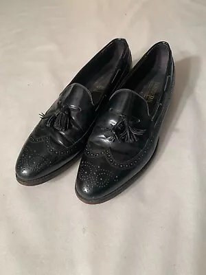 Vintage Nettleton Black Leather Tassel Wingtip Loafers 12 D/b Usa Disco Era • $34.99