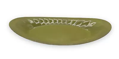 Metal Dish Tray Vintage Mid Century Modern Large Green Concave 12.5” L X 6.5” W • $14