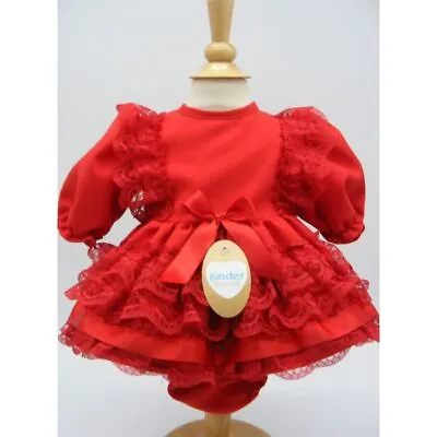 Baby Girl Frilly Traditional Lace Dress Satin Bow Dress Pants Set Red 0-18 ~ Abg • £25.99