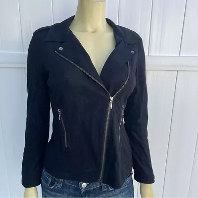 Top Stitch Black Women's Motto Inspired Lightweight Jacket Faux Suede Size S • $20