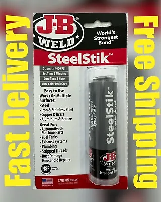 J-B Weld New 8267 SteelStik Steel Reinforced Epoxy Putty Stick - 2 Oz. • $8.20