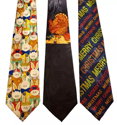 Easter Thanksgiving Christmas Ties #49A - Lot Of 3 Novelty Neckties NWT Clearanc • $19.99