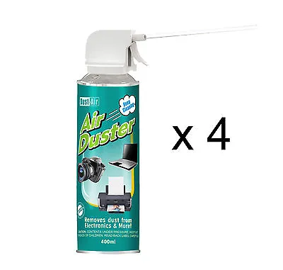 £12.58 • Buy 4 X 400ml Compressed Air Duster Cleaner Spray Can Canned Laptop Keyboard Mouse