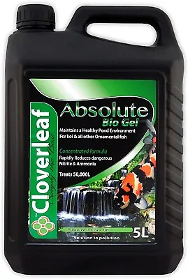 £44.20 • Buy Cloverleaf Absolute Bio Gel 5L Filter Start Reduce Ammonia Nitrite Koi Fish Pond