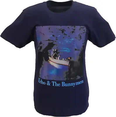 Mens Navy Blue Official Echo & The Bunnymen Ocean Rain T Shirt • $22.37
