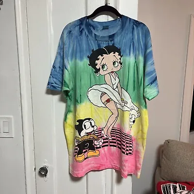 Vintage 80’s 1989 Betty Boop - Marilyn Monroe Retro Tie Dye Cartoon Tee T-Shirt • $75