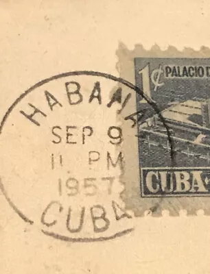 Old 1957 Postmark Pair Stamps 2Cuba Vintage Habana • $17