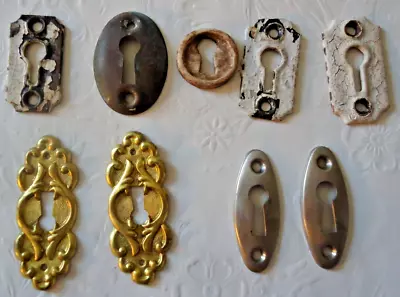 Vintage Escutcheons  Lot Of Nine  Keyhole • $5