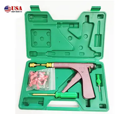 US Universal Car Tire Plugger Puncture Repair Tool Mushroom Plugs Vacuum Gun Kit • $37.21