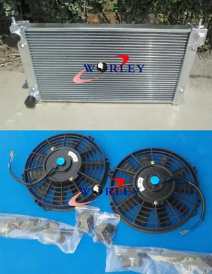 2 Core Aluminum Radiator & 2x Fans For VW GOLF MK1 MK2 GTI/SCIROCCO 1.6 1.8 8V • $158