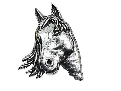 Horse Pin Badge Brooch Racing Nature Pewter Badge Partnership Lapel Unisex Uk • £6.45