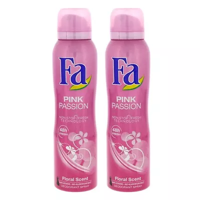 Fa Pink Passion Floral Deodorant Spray 2 X 150ml-FREE SHIPPING • $14.99