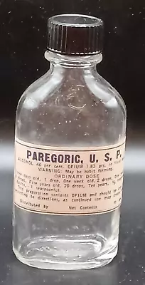 Vintage Paregoric Bottle Contains Alcohol And Opium • $24.95