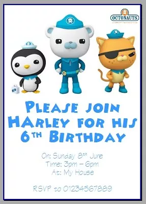 Personalised Photo Paper Card Birthday Party Invites Invitations OCTONAUTS #4 • £25.99