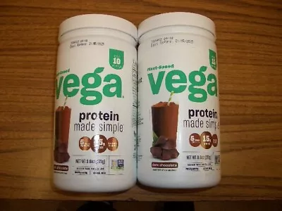 2-Vega Plant Based Protein Powder Dark Chocolate Flavor 9.6 Oz Ea  EXP 3/21/2025 • $20