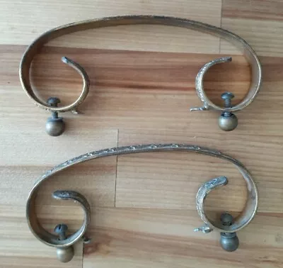 Vintage 2 Drawer Pulls Handles Antique Furniture Hardware BRASS 4.5 Inch Unique  • $24.95