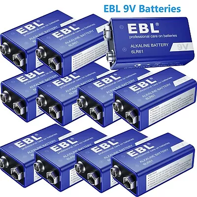 4/8/12/20 Packs Industrial 9V Volt 6LR61 Batteries Long-lasting Alkaline Battery • £8.99