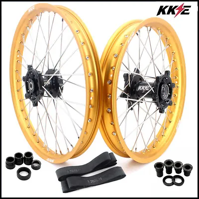 KKE 21-19 For SUZUKI RM125 01-2007 RM250 01-2008 MX Motorbike Wheels Gold Rims • $549