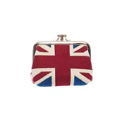 Union Jack Frame Purse Signare Tapestry Double Pocket Kiss Lock Coin Purse Woman • £14.99