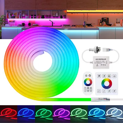 220V-240V Neon LED Strip Lights RGB 5050 Flexible Tape Light Waterproof+Remote • $71.49