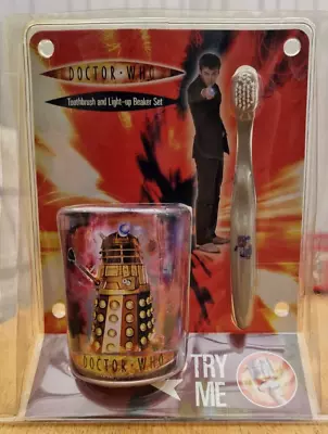 BBC Doctor Who Toothbrush & Light Up Beaker Set New & Sealed • £11