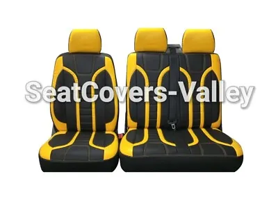 VW Transporter T5 T6 Front Row (1+2) 3 Seater Leatherette Seat Covers • $192.91