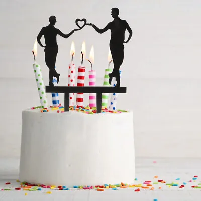 2 Pcs Wedding Cupcake Topper Fruitcakes And Toppers Couple Man Paper • £5.80