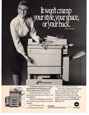 MINOLTA EP 5400 Simul-Color II Copier Printer 1990 Vintage Print Ad Original • $7.49