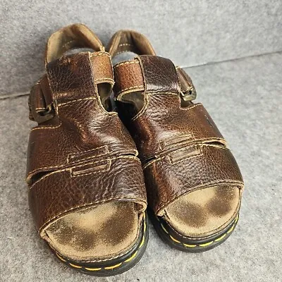 DR. MARTENS AirWair Men's Pebbled Leather 9667 Sandals Bark (Brown) Size US 7 • $40