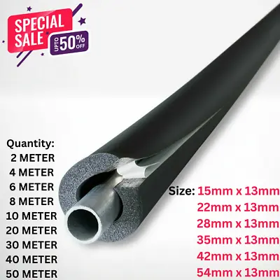 Armaflex Pipe Insulation Lagging Foam 2M Self Sealing 15mm 22mm 35mm 42mm Sizes • £11.79