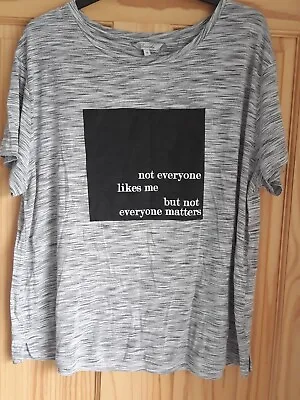 £3.50 • Buy Ladies Quirky T.shirt.Grey. From Peacocks. (18)  Motto On Front. Bust Upto 48ins