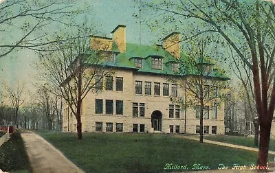 High School Building Milford Massachusetts MA C1910 Postcard • $4.59