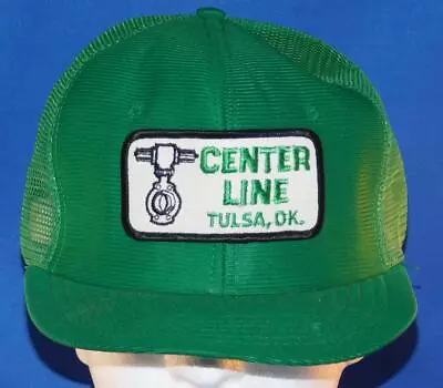 Vintage CENTER LINE Tulsa Okla Snapback Mesh Trucker Hat Snap Back Manufacturer • $9.49