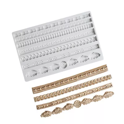 £5.99 • Buy Vintage Rope Relief Silicone Cake Fondant Mold Border Decor Chocolate Mould DIY