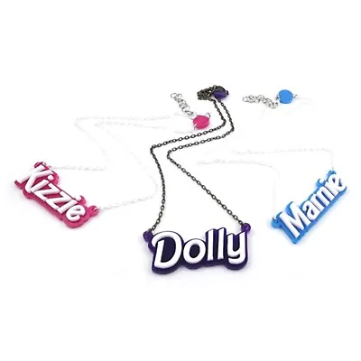 £20.99 • Buy Personalised Doll Font Laser Cut Name Necklace, Choose Custom Word