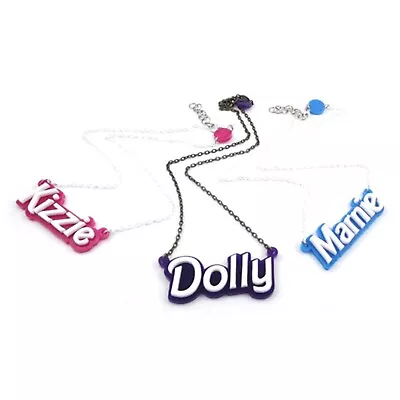 £20.99 • Buy Personalised Doll Font Laser Cut Name Necklace, Choose Custom Word