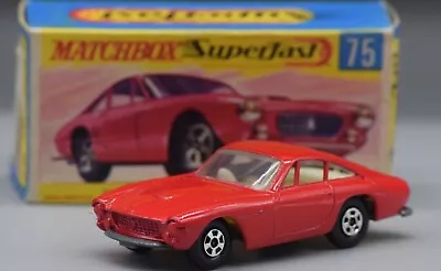 1970s Lesney MATCHBOX #75 FERRARI BERLINETTA W/ TRANSITION Box DIECAST Die Cast • $115