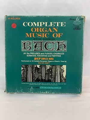 Complete Organ Music Of Johann Sebastian Bach Vinyl 18 LPs 33 Walter Kraft 1967 • $18