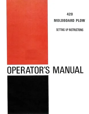 IH International Harvester 420 3 Point Fast Hitch Plow Owner's Manual  Farmall • $20