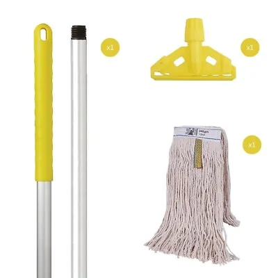 Yellow Kentucky Mop Set Complete With Extra Cotton Mop Head • £17.77